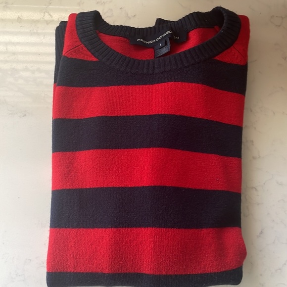 French Connection striped navy & red pullover sweater - Picture 17 of 17